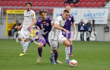 Fussball Bundesliga. SK Austria Klagenfurt gegen Altach.  Thorsten Mahrer (Klagenfurt), Florian Dietz  (Altach). Klagenfurt, am 16.3..2025.
Foto: Kuess
---
pressefotos, pressefotografie, kuess, qs, qspictures, sport, bild, bilder, bilddatenbank