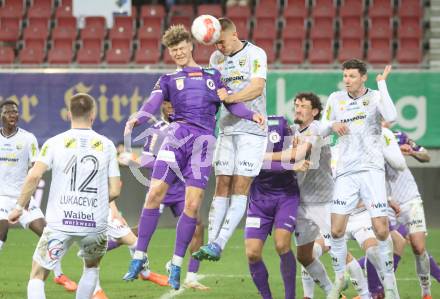 Fussball Bundesliga. SK Austria Klagenfurt gegen Altach.  Jannik Robatsch (Klagenfurt), Florian Dietz (Altach). Klagenfurt, am 16.3..2025.
Foto: Kuess
---
pressefotos, pressefotografie, kuess, qs, qspictures, sport, bild, bilder, bilddatenbank