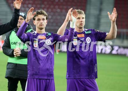 Fussball Bundesliga. SK Austria Klagenfurt gegen Altach.  Philipp Wydra, Martin Hinteregger (Klagenfurt), Kosmas Gkezos. Klagenfurt, am 16.3..2025.
Foto: Kuess
---
pressefotos, pressefotografie, kuess, qs, qspictures, sport, bild, bilder, bilddatenbank