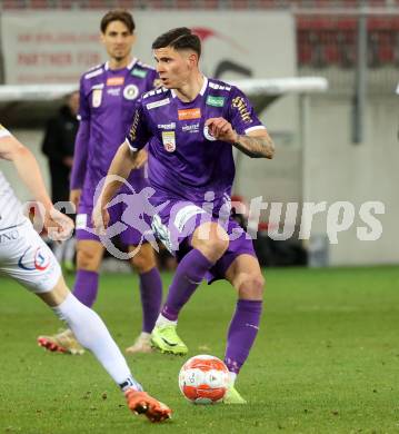 Fussball Bundesliga. SK Austria Klagenfurt gegen Altach.  David Toshevski (Klagenfurt). Klagenfurt, am 16.3..2025.
Foto: Kuess
---
pressefotos, pressefotografie, kuess, qs, qspictures, sport, bild, bilder, bilddatenbank