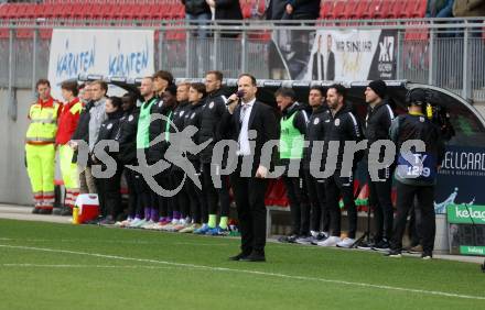 Fussball Bundesliga. SK Austria Klagenfurt gegen Altach.  Christian Rosenzopf, Gedenkminute (Klagenfurt). Klagenfurt, am 16.3..2025.
Foto: Kuess
---
pressefotos, pressefotografie, kuess, qs, qspictures, sport, bild, bilder, bilddatenbank
