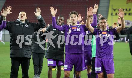 Fussball Bundesliga. SK Austria Klagenfurt gegen Altach. Niklas Szerencsi, Dikeni Salifou, Thorsten Mahrer, Christopher Wernitznig  (Klagenfurt). Klagenfurt, am 16.3..2025.
Foto: Kuess
---
pressefotos, pressefotografie, kuess, qs, qspictures, sport, bild, bilder, bilddatenbank