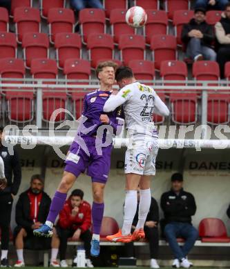 Fussball Bundesliga. SK Austria Klagenfurt gegen Altach.  Jannik Robatsch (Klagenfurt), Pascal Juan Estrada  (Altach). Klagenfurt, am 16.3..2025.
Foto: Kuess
---
pressefotos, pressefotografie, kuess, qs, qspictures, sport, bild, bilder, bilddatenbank