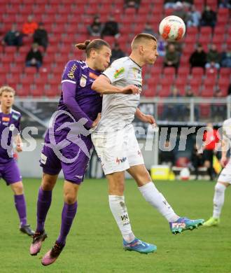 Fussball Bundesliga. SK Austria Klagenfurt gegen Altach. Niklas Szerencsi (Klagenfurt), Florian Dietz (Altach). Klagenfurt, am 16.3..2025.
Foto: Kuess
---
pressefotos, pressefotografie, kuess, qs, qspictures, sport, bild, bilder, bilddatenbank