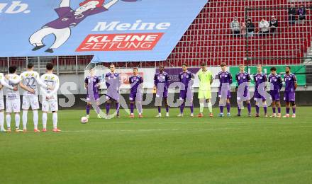 Fussball Bundesliga. SK Austria Klagenfurt gegen Altach.  Gedenkminute (Klagenfurt),  (Altach). Klagenfurt, am 16.3..2025.
Foto: Kuess
---
pressefotos, pressefotografie, kuess, qs, qspictures, sport, bild, bilder, bilddatenbank