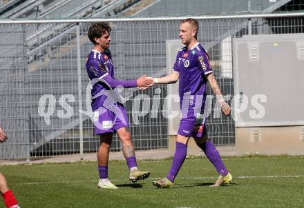 Fussball Bundesliga. Testspiel. SK Austria Klagenfurt gegen Kapfenberg. Philipp Wydra, Florian Jaritz  (Klagenfurt). Klagenfurt, am 20.3.2025.
Foto: Kuess
www.qspictures.net
---
pressefotos, pressefotografie, kuess, qs, qspictures, sport, bild, bilder, bilddatenbank