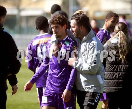 Fussball Bundesliga. Testspiel. SK Austria Klagenfurt gegen Kapfenberg. Ben Justus Bobzien, Sandro Zakany (Klagenfurt). Klagenfurt, am 20.3.2025.
Foto: Kuess
www.qspictures.net
---
pressefotos, pressefotografie, kuess, qs, qspictures, sport, bild, bilder, bilddatenbank