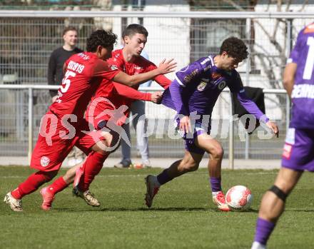 Fussball Bundesliga. Testspiel. SK Austria Klagenfurt gegen Kapfenberg.  Ben Justus Bobzien (Klagenfurt). Klagenfurt, am 20.3.2025.
Foto: Kuess
www.qspictures.net
---
pressefotos, pressefotografie, kuess, qs, qspictures, sport, bild, bilder, bilddatenbank