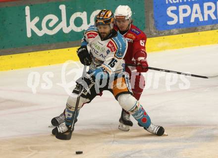 Eishockey ICE Bundesliga. KAC gegen Linz. Finn Van Ee  (KAC), Marcel Witting (Linz). . Klagenfurt, am 23.3.2025
Foto: Kuess
---
pressefotos, pressefotografie, kuess, qs, qspictures, sport, bild, bilder, bilddatenbank