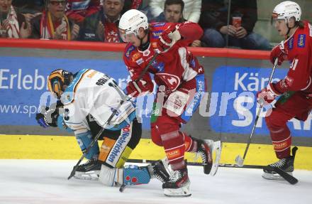 Eishockey ICE Bundesliga. KAC gegen Linz. Senna Peeters (KAC), Kenn Ograjensek (Linz) . Klagenfurt, am 23.3.2025
Foto: Kuess
---
pressefotos, pressefotografie, kuess, qs, qspictures, sport, bild, bilder, bilddatenbank
