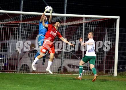 Fussball Kaerntner Liga. KAC gegen Voelkermarkt.  Mihret Topcagic (KAC),  Philip Luschin  (Voelkermarkt).  Klagenfurt, am 28.3.2024.
Foto: Kuess
---
pressefotos, pressefotografie, kuess, qs, qspictures, sport, bild, bilder, bilddatenbank