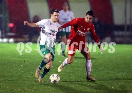 Fussball Kaerntner Liga. KAC gegen Voelkermarkt.  Patrick Legner (KAC),  Raphael Lukas Kulterer  (Voelkermarkt).  Klagenfurt, am 28.3.2024.
Foto: Kuess
---
pressefotos, pressefotografie, kuess, qs, qspictures, sport, bild, bilder, bilddatenbank