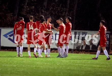 Fussball Kaerntner Liga. KAC gegen Voelkermarkt.  Torjubel Mihret Topcagic (KAC),     Klagenfurt, am 28.3.2024.
Foto: Kuess
---
pressefotos, pressefotografie, kuess, qs, qspictures, sport, bild, bilder, bilddatenbank