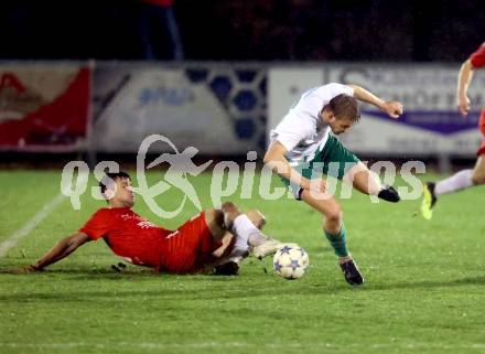 Fussball Kaerntner Liga. KAC gegen Voelkermarkt. Mihret Topcagic  (KAC), Lukas Urnik   (Voelkermarkt).  Klagenfurt, am 28.3.2024.
Foto: Kuess
---
pressefotos, pressefotografie, kuess, qs, qspictures, sport, bild, bilder, bilddatenbank