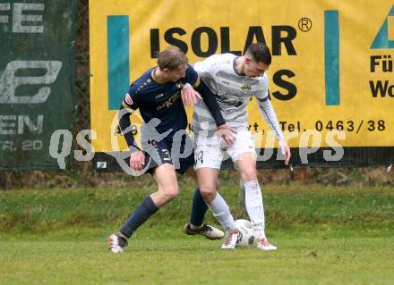 Fussball. Kaerntner Liga. Velden gegen Koettmannsdorf.  Marlon Louis Winter  (Velden), Marko Latincic   (Koettmannsdorf). Velden, 29.3.2025
Foto: Kuess
---
pressefotos, pressefotografie, kuess, qs, qspictures, sport, bild, bilder, bilddatenbank