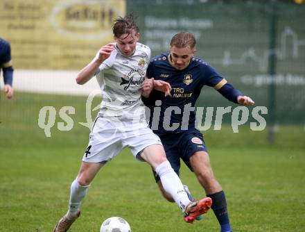 Fussball. Kaerntner Liga. Velden gegen Koettmannsdorf.  Luca Alexander Pollanz  (Velden),  
Sarino Karl Zoettl  (Koettmannsdorf). Velden, 29.3.2025
Foto: Kuess
---
pressefotos, pressefotografie, kuess, qs, qspictures, sport, bild, bilder, bilddatenbank