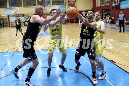 Basketball 2. Liga 2024/2025. Playoffs. VF3.   Woerthersee Piraten gegen Mattersburg Rocks.    Jan-Arne Apschner, Tim Huber, (Piraten),  Corey Hallett , Dominik Alturban  (Mattersburg Rocks). Klagenfurt, am 29.3.2025.
Foto: Kuess


---
pressefotos, pressefotografie, kuess, qs, qspictures, sport, bild, bilder, bilddatenbank