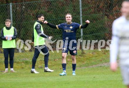 Fussball. Kaerntner Liga. Velden gegen Koettmannsdorf.   Torjubel Lukas Alfred Sadnik, 
 (Velden),  Velden, 29.3.2025
Foto: Kuess
---
pressefotos, pressefotografie, kuess, qs, qspictures, sport, bild, bilder, bilddatenbank