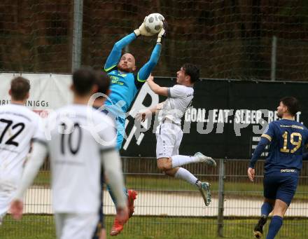 Fussball. Kaerntner Liga. Velden gegen Koettmannsdorf.  Alexander Kofler  (Velden),  Adrian Stroj  (Koettmannsdorf). Velden, 29.3.2025
Foto: Kuess
---
pressefotos, pressefotografie, kuess, qs, qspictures, sport, bild, bilder, bilddatenbank
