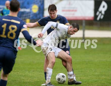 Fussball. Kaerntner Liga. Velden gegen Koettmannsdorf.  Florian Schaller  (Velden),   Matteo Juvan (Koettmannsdorf). Velden, 29.3.2025
Foto: Kuess
---
pressefotos, pressefotografie, kuess, qs, qspictures, sport, bild, bilder, bilddatenbank