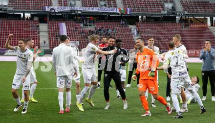 Fussball Bundesliga. SK Austria Klagenfurt gegen Altach.  Jubel (Altach). Klagenfurt, am 5.4.2025.
Foto: Kuess
---
pressefotos, pressefotografie, kuess, qs, qspictures, sport, bild, bilder, bilddatenbank