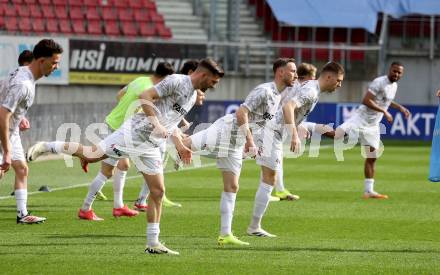 Fussball Bundesliga. SK Austria Klagenfurt gegen Altach.  Aufwaermen (Altach). Klagenfurt, am 5.4.2025.
Foto: Kuess
---
pressefotos, pressefotografie, kuess, qs, qspictures, sport, bild, bilder, bilddatenbank