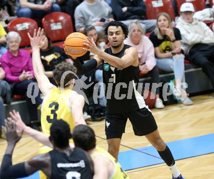 Basketball 2. Liga 2024/2025. Playoffs. SF2.   Woerthersee Piraten gegen RAIDERS Tirol    Steven Kaltenbrunner  (Tirol). Klagenfurt, am 4.5.2025.
Foto: Kuess


---
pressefotos, pressefotografie, kuess, qs, qspictures, sport, bild, bilder, bilddatenbank