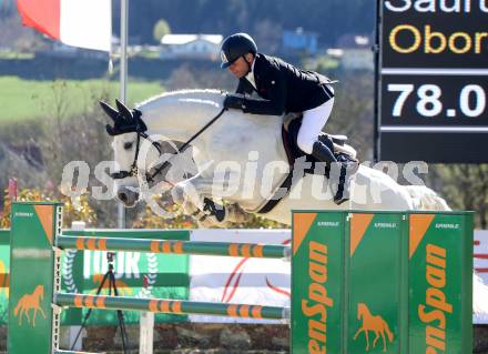 Reiten. Reitsport. Alpenspan Grand Prix. Markus Saurugg auf Obora s Crunchy Nul.   St. Margarethen im Lavanttal, am 6.4.2025.
Foto: Kuess 
---
pressefotos, pressefotografie, kuess, qs, qspictures, sport, bild, bilder, bilddatenbank