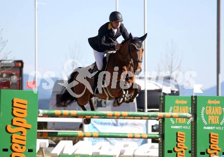 Reiten. Reitsport. Alpenspan Grand Prix. Fritz Kogelnig jun. auf BG Rio van de Groenhave.   St. Margarethen im Lavanttal, am 6.4.2025.
Foto: Kuess 
---
pressefotos, pressefotografie, kuess, qs, qspictures, sport, bild, bilder, bilddatenbank