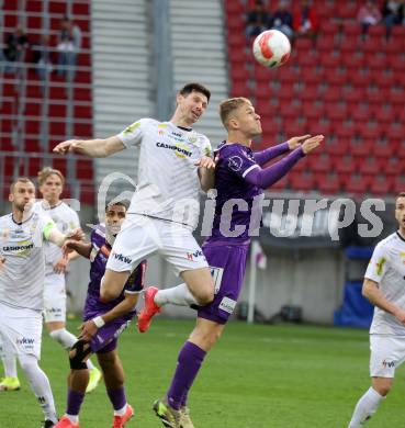 Fussball Bundesliga. SK Austria Klagenfurt gegen Altach.  Nicolas Binder (Klagenfurt) Benedikt Zech  (Altach). Klagenfurt, am 5.4.2025.
Foto: Kuess
---
pressefotos, pressefotografie, kuess, qs, qspictures, sport, bild, bilder, bilddatenbank