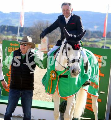 Reiten. Reitsport. Alpenspan Grand Prix. Thomas Fruehmann Markus Saurugg auf Obora s Crunchy Nul.   St. Margarethen im Lavanttal, am 6.4.2025.
Foto: Kuess 
---
pressefotos, pressefotografie, kuess, qs, qspictures, sport, bild, bilder, bilddatenbank
