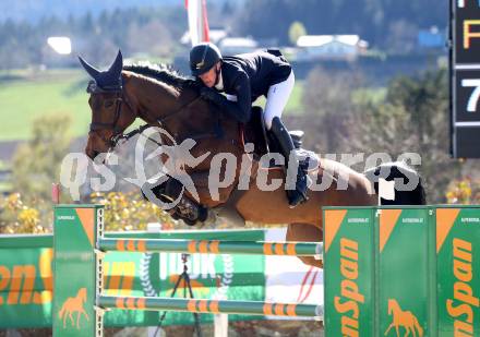 Reiten. Reitsport. Alpenspan Grand Prix. Thomas Himmelmayer auf Papillon d Azur.    St. Margarethen im Lavanttal, am 6.4.2025.
Foto: Kuess 
---
pressefotos, pressefotografie, kuess, qs, qspictures, sport, bild, bilder, bilddatenbank