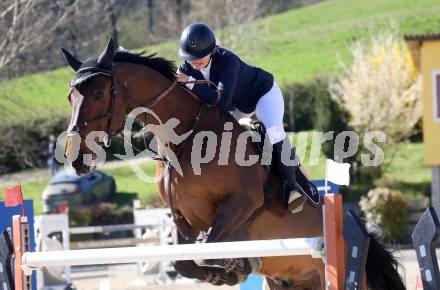 Reiten. Reitsport. Alpenspan Grand Prix. Julia Hantke auf Jumbo B.  St. Margarethen im Lavanttal, am 6.4.2025.
Foto: Kuess 
---
pressefotos, pressefotografie, kuess, qs, qspictures, sport, bild, bilder, bilddatenbank