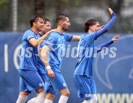 Fussball Kaerntner Liga. SAK gegen KAC. Torjubel Hrvoje Jakovljevic (SAK), Klagenfurt, am 17.4.2025.
Foto: Kuess
---
pressefotos, pressefotografie, kuess, qs, qspictures, sport, bild, bilder, bilddatenbank