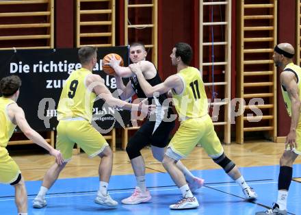 Basketball 2. Liga 2024/2025. Playoffs. VF3.   Woerthersee Piraten gegen RAIDERS Tirol    Elvis Keric, Emilio Rozmann (Piraten),  Moritz Hoelzer  (Tirol). Klagenfurt, am 19.4.2025.
Foto: Kuess


---
pressefotos, pressefotografie, kuess, qs, qspictures, sport, bild, bilder, bilddatenbank