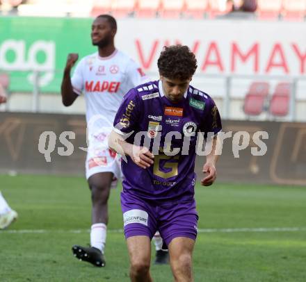 Fussball Bundesliga. SK Austria Klagenfurt gegen GAK.  Ben Bobzien (Klagenfurt),. Klagenfurt, am 19.4.2025.
Foto: Kuess
---
pressefotos, pressefotografie, kuess, qs, qspictures, sport, bild, bilder, bilddatenbank