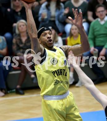 Basketball 2. Liga 2024/2025. Playoffs. VF3.   Woerthersee Piraten gegen RAIDERS Tirol    Shawn L. Ray  (Piraten),    Klagenfurt, am 19.4.2025.
Foto: Kuess


---
pressefotos, pressefotografie, kuess, qs, qspictures, sport, bild, bilder, bilddatenbank
