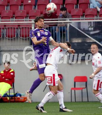Fussball Bundesliga. SK Austria Klagenfurt gegen GAK. Thorsten Mahrer   (Klagenfurt), Daniel Madener (GAK). Klagenfurt, am 19.4.2025.
Foto: Kuess
---
pressefotos, pressefotografie, kuess, qs, qspictures, sport, bild, bilder, bilddatenbank