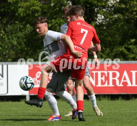 Fussball 1. Klasse C. KAC 1909 Juniors gegen Maria Saal.  Maximilian Grof (KAC),  Fabian Miesenboeck  (Maria Saal). Klagenfurt, am 20..4.2025.
Foto: Kuess
www.qspictures.net
---
pressefotos, pressefotografie, kuess, qs, qspictures, sport, bild, bilder, bilddatenbank