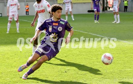 Fussball Bundesliga. SK Austria Klagenfurt gegen GAK.  Ben Bobzien  (Klagenfurt). Klagenfurt, am 19.4.2025.
Foto: Kuess
---
pressefotos, pressefotografie, kuess, qs, qspictures, sport, bild, bilder, bilddatenbank