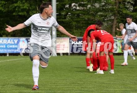 Fussball 1. Klasse C. KAC 1909 Juniors gegen Maria Saal.  Torjubel Fabian Miesenboeck (Maria Saal). Klagenfurt, am 20..4.2025.
Foto: Kuess
www.qspictures.net
---
pressefotos, pressefotografie, kuess, qs, qspictures, sport, bild, bilder, bilddatenbank