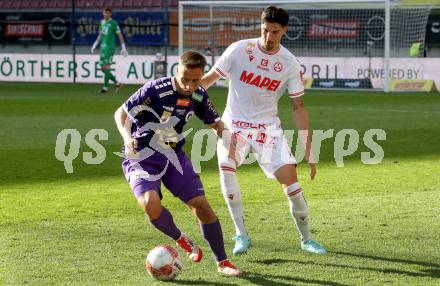 Fussball Bundesliga. SK Austria Klagenfurt gegen GAK. Tobias Koch   (Klagenfurt), Antonio Tikvic  (GAK). Klagenfurt, am 19.4.2025.
Foto: Kuess
---
pressefotos, pressefotografie, kuess, qs, qspictures, sport, bild, bilder, bilddatenbank