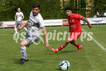 Fussball 1. Klasse C. KAC 1909 Juniors gegen Maria Saal. Sebastian Salama (KAC), Aldamir Araujo Da Silva Filho  (Maria Saal). Klagenfurt, am 20..4.2025.
Foto: Kuess
www.qspictures.net
---
pressefotos, pressefotografie, kuess, qs, qspictures, sport, bild, bilder, bilddatenbank