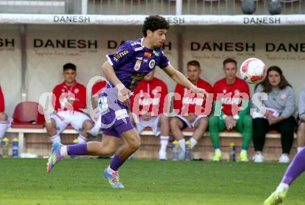 Fussball Bundesliga. SK Austria Klagenfurt gegen GAK.  Ben Bobzien  (Klagenfurt). Klagenfurt, am 19.4.2025.
Foto: Kuess
www.qspictures.net
---
pressefotos, pressefotografie, kuess, qs, qspictures, sport, bild, bilder, bilddatenbank