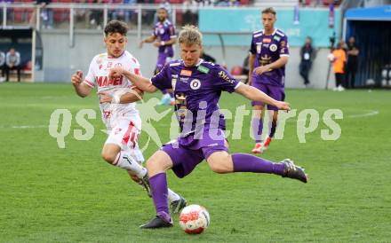 Fussball Bundesliga. SK Austria Klagenfurt gegen GAK. Martin Hinteregger (Klagenfurt), Christian Lichtenberger (GAK). Klagenfurt, am 19.4.2025.
Foto: Kuess
---
pressefotos, pressefotografie, kuess, qs, qspictures, sport, bild, bilder, bilddatenbank