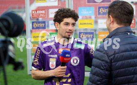Fussball Bundesliga. SK Austria Klagenfurt gegen GAK.  Ben Bobzien (Klagenfurt). Klagenfurt, am 19.4.2025.
Foto: Kuess
---
pressefotos, pressefotografie, kuess, qs, qspictures, sport, bild, bilder, bilddatenbank