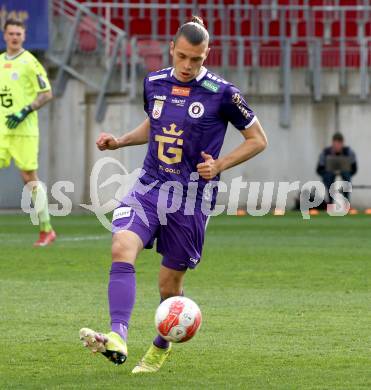 Fussball Bundesliga. SK Austria Klagenfurt gegen GAK.  Niklas Szerencsi  (Klagenfurt). Klagenfurt, am 19.4.2025.
Foto: Kuess
---
pressefotos, pressefotografie, kuess, qs, qspictures, sport, bild, bilder, bilddatenbank