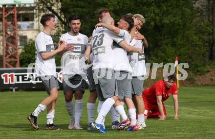 Fussball 1. Klasse C. KAC 1909 Juniors gegen Maria Saal.  Torjubel Fabian Miesenboeck (Maria Saal). Klagenfurt, am 20..4.2025.
Foto: Kuess
www.qspictures.net
---
pressefotos, pressefotografie, kuess, qs, qspictures, sport, bild, bilder, bilddatenbank