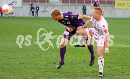 Fussball Bundesliga. SK Austria Klagenfurt gegen GAK.  Martin HInteregger   (Klagenfurt), Laszlo Kleinheisler (GAK). Klagenfurt, am 19.4.2025.
Foto: Kuess
---
pressefotos, pressefotografie, kuess, qs, qspictures, sport, bild, bilder, bilddatenbank