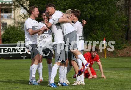 Fussball 1. Klasse C. KAC 1909 Juniors gegen Maria Saal.  Torjubel Fabian Miesenboeck (Maria Saal). Klagenfurt, am 20..4.2025.
Foto: Kuess
www.qspictures.net
---
pressefotos, pressefotografie, kuess, qs, qspictures, sport, bild, bilder, bilddatenbank